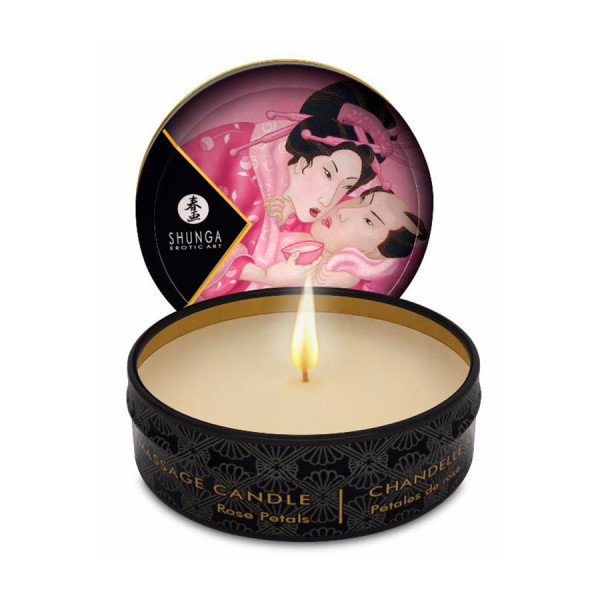 Mini bougie de massage à la rose 30ml 